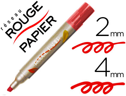 MARQUEUR ROUGE PAPIER TABLEAU BLANC POINTE OGIVE TRAC 2/4MM EFFAABLE  SEC CORPS PLASTIQUE COULEUR ROUGE
