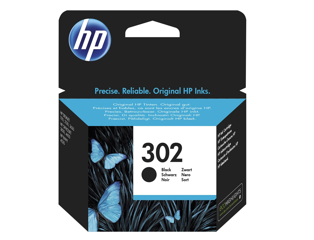 CARTOUCHE HP 302 JET D'ENCRE F6U66AE COULEUR NOIR 190P