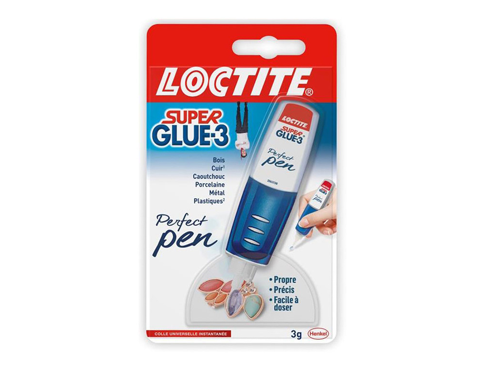 COLLE RAPIDE LOCTITE SUPER GLUE 3P CYANOACRYLATE PERFECT PEN RÉSISTE HUMIDITÉ CHALEUR FROID GEL VIBRATIONS TUBE 3G