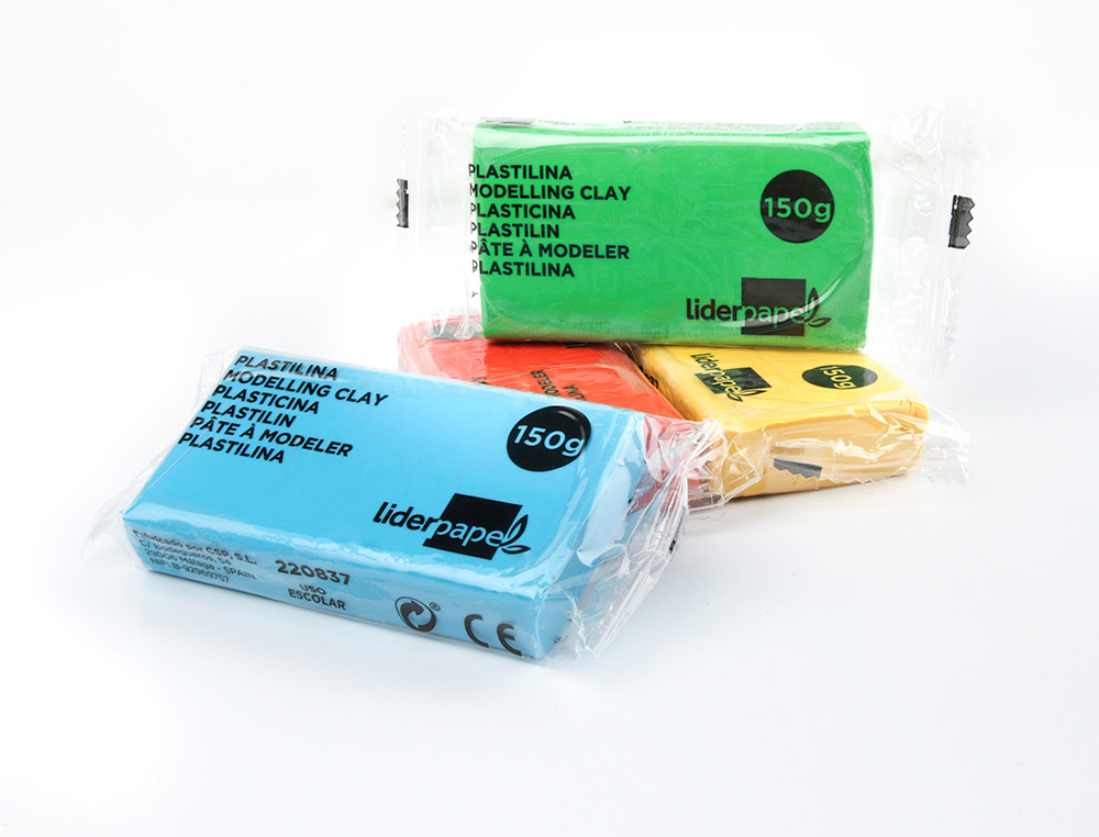 PÂTE À MODELER LIDERPAPEL VÉGÉTALE 15 COLORIS ASSORTIS ASSORTIMENT 15 PAINS DE 150G