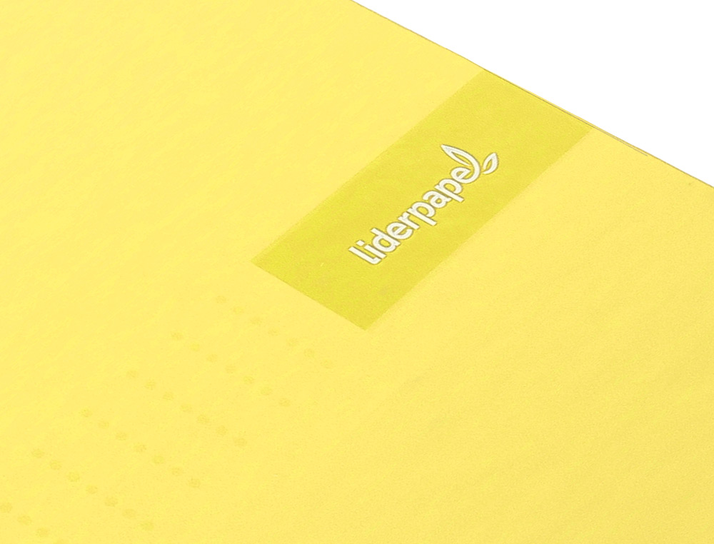 CAHIER SPIRALE LIDERPAPEL CRAFTY COUVERTURE CONTRECOLLE A4 240P 90G/M2 5X5MM MICROPERFOR 4 TROUS COLORIS JAUNE