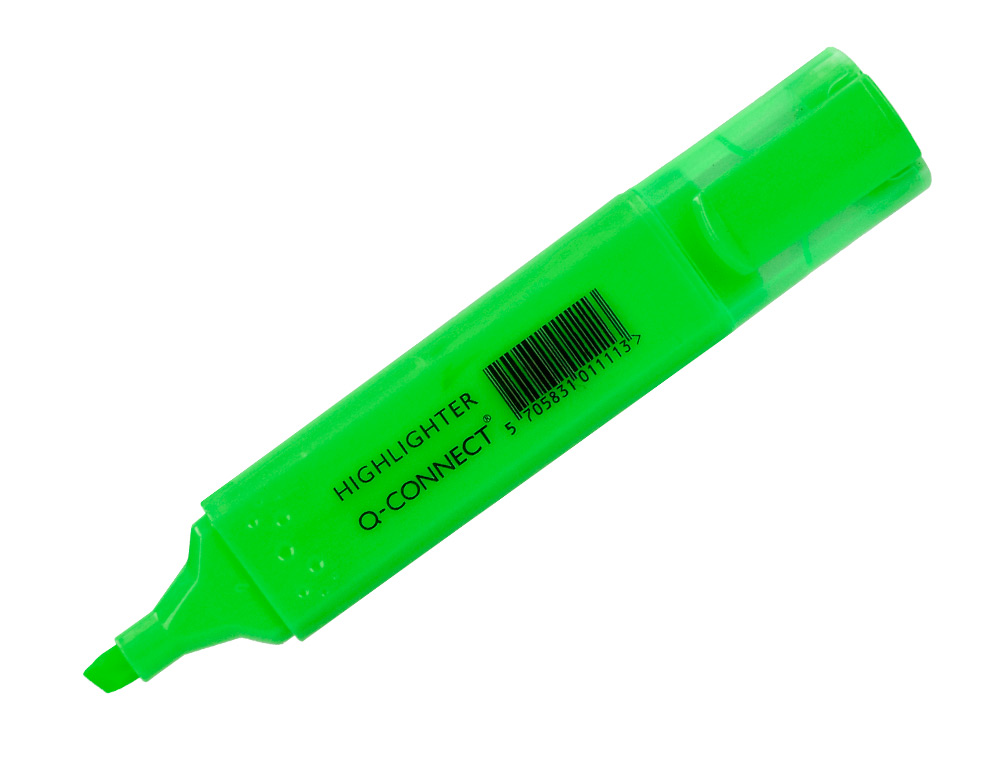 SURLIGNEUR Q-CONNECT TRACÉ 2/5 MM POINTE BISEAUTÉE COULEURS ÉCLATANTES VERT