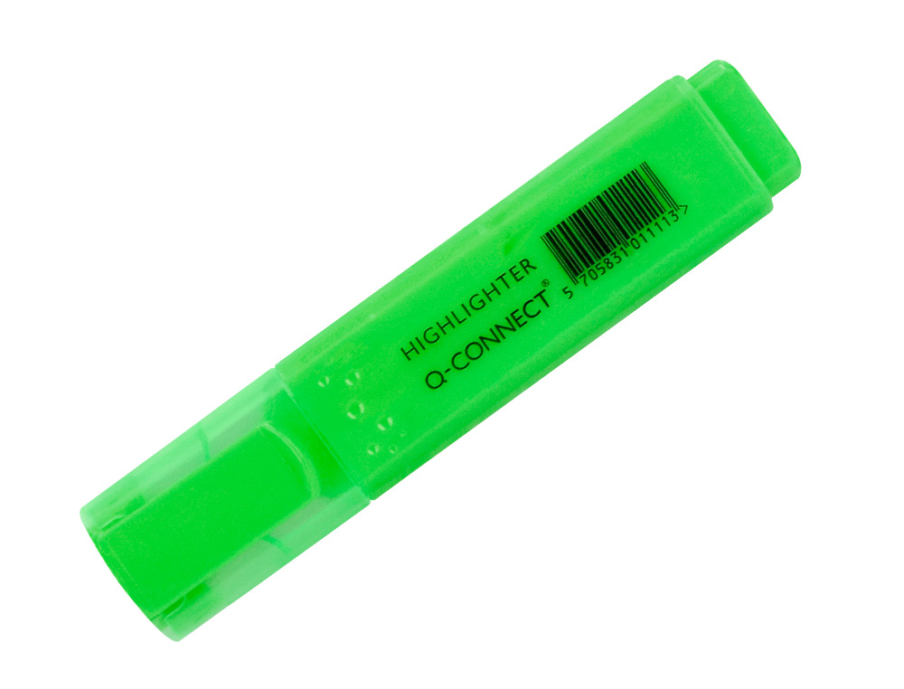 SURLIGNEUR Q-CONNECT TRACÉ 2/5 MM POINTE BISEAUTÉE COULEURS ÉCLATANTES VERT