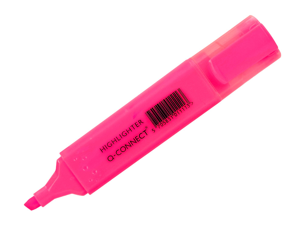 SURLIGNEUR Q-CONNECT TRACÉ 2/5 MM POINTE BISEAUTÉE COULEURS ÉCLATANTES ROSE