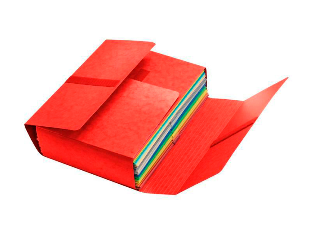 CHEMISE OXFORD JUMBO CARTE LUSTRÉE 7/10E 4 RABATS RAINÉS 240X370MM EXTENSIBLE 110MM FERMETURE VELCRO COLORIS ROUGE