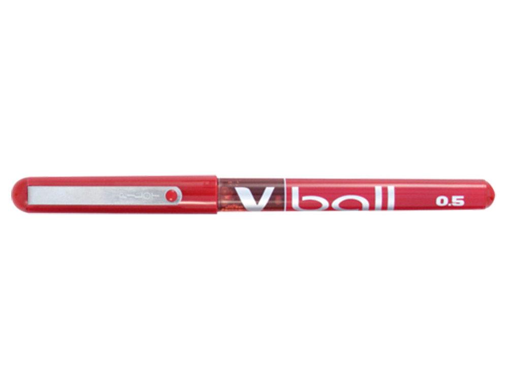 ROLLER PILOT VBALL 5 ÉCRITURE FINE 0.3MM ENCRE LIQUIDE NIVEAU VISIBLE RÉGULATEUR DÉBIT CLIP MÉTAL COLORIS ROUGE