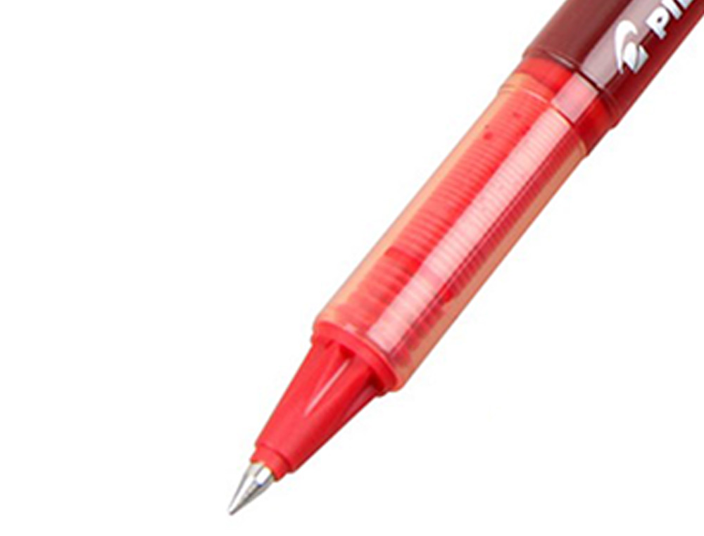 ROLLER PILOT VBALL 5 ÉCRITURE FINE 0.3MM ENCRE LIQUIDE NIVEAU VISIBLE RÉGULATEUR DÉBIT CLIP MÉTAL COLORIS ROUGE