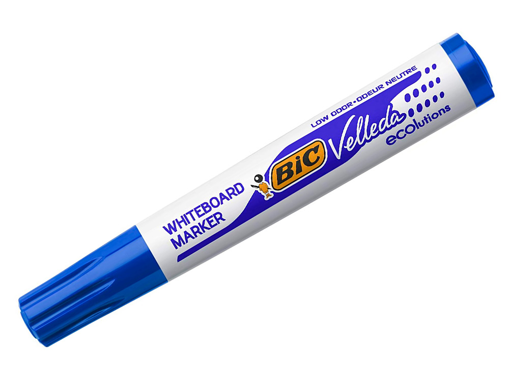 MARQUEUR BIC VELLEDA 1701 EFFAÇABLE POINTE OGIVE TRACÉ 1-5MM ENCRE BASE ALCOOL INODORE CORPS PLASTIQUE BLEU