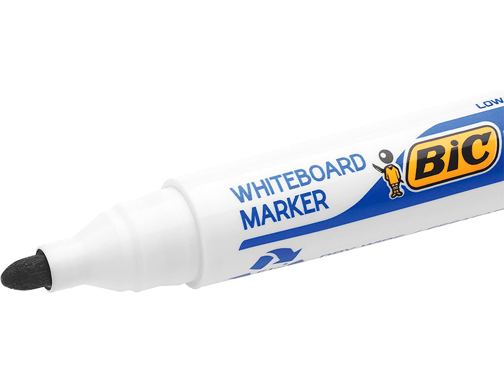 MARQUEUR BIC VELLEDA 1701 EFFAÇABLE POINTE OGIVE TRACÉ 1-5MM ENCRE BASE ALCOOL INODORE CORPS PLASTIQUE NOIR