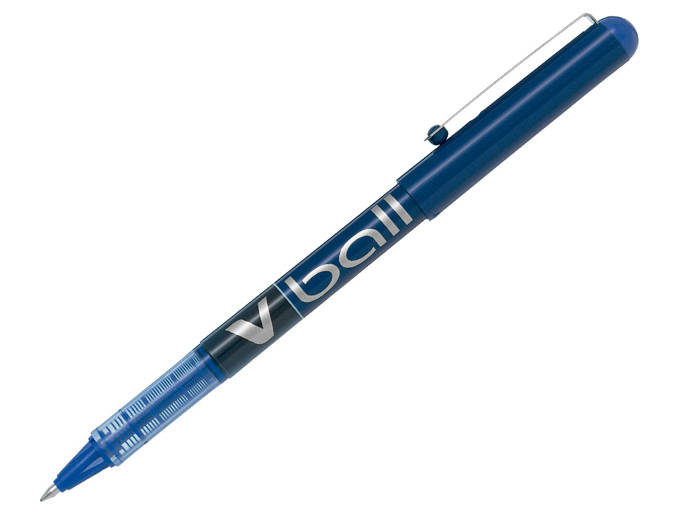 ROLLER PILOT VBALL 7 ÉCRITURE MOYENNE 0.5MM ENCRE LIQUIDE NIVEAU VISIBLE RÉGULATEUR DÉBIT CLIP MÉTAL COLORIS BLEU