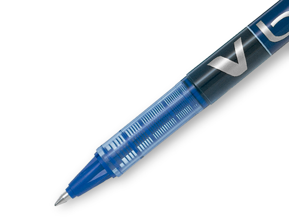 ROLLER PILOT VBALL 7 ÉCRITURE MOYENNE 0.5MM ENCRE LIQUIDE NIVEAU VISIBLE RÉGULATEUR DÉBIT CLIP MÉTAL COLORIS BLEU