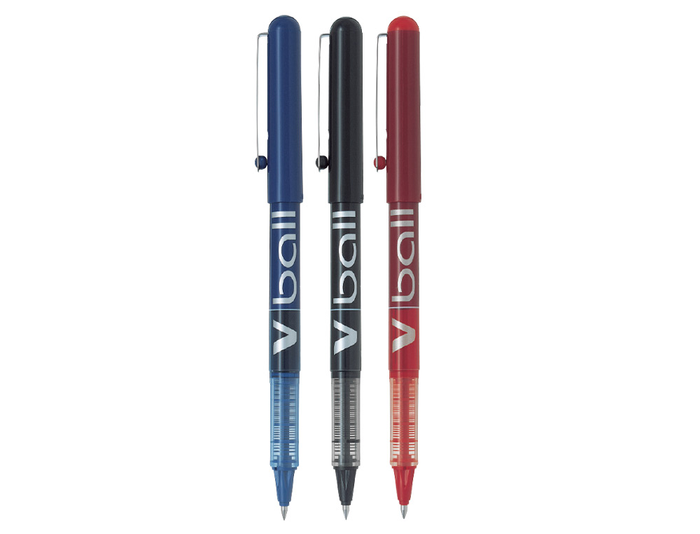 ROLLER PILOT VBALL 7 ÉCRITURE MOYENNE 0.5MM ENCRE LIQUIDE NIVEAU VISIBLE RÉGULATEUR DÉBIT CLIP MÉTAL COLORIS BLEU