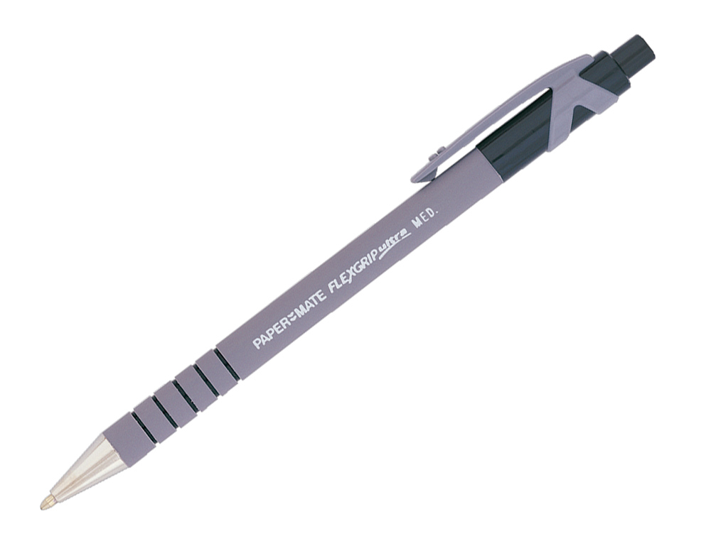 STYLO-BILLE PAPER MATE FLEXGRIP ULTRA CRITURE MOYENNE 0.7MM ENCRE DOUCE CORPS STRI ANTI-GLISSE RTRACTABLE NOIR