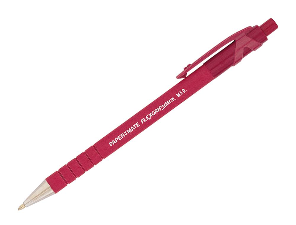 STYLO-BILLE PAPER MATE FLEXGRIP ULTRA CRITURE MOYENNE 0.7MM ENCRE DOUCE CORPS STRI ANTI-GLISSE RTRACTABLE ROUGE