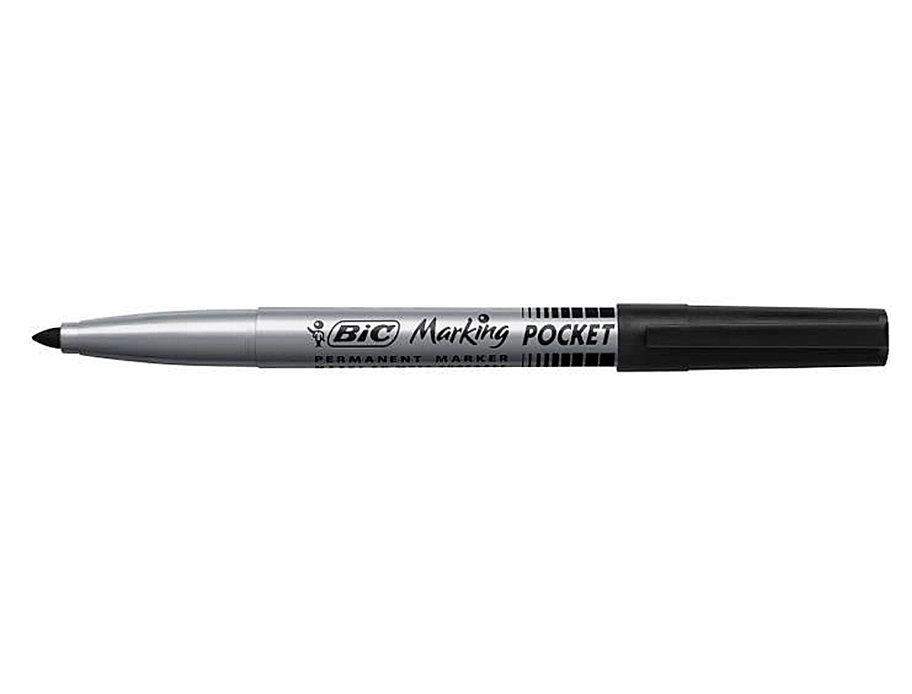 MARQUEUR BIC PERMANENT MARKING 1445 TRAC 1MM ENCRE BASE ALCOOL INODORE CORPS PLASTIQUE MULTIUSAGE COLORIS NOIR