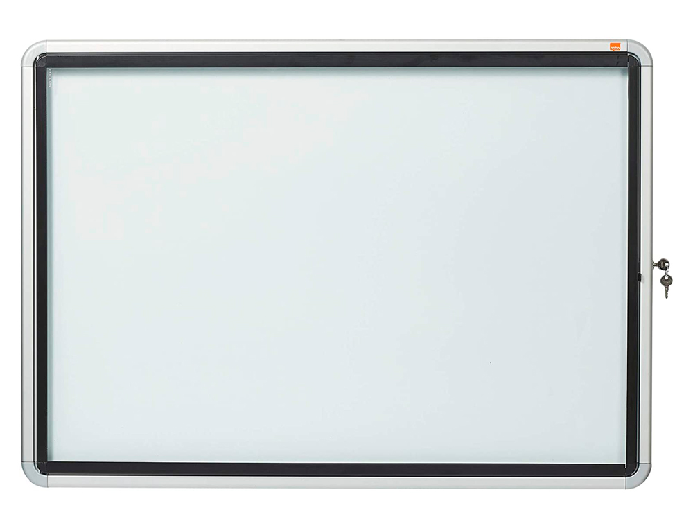 VITRINE AFFICHAGE NOBO EXTÉRIEUR FOND MÉTAL MAGNÉTIQUE FAÇADE VERRE SERRURE 8 FEUILLES A4 103,5X67X4,5CM