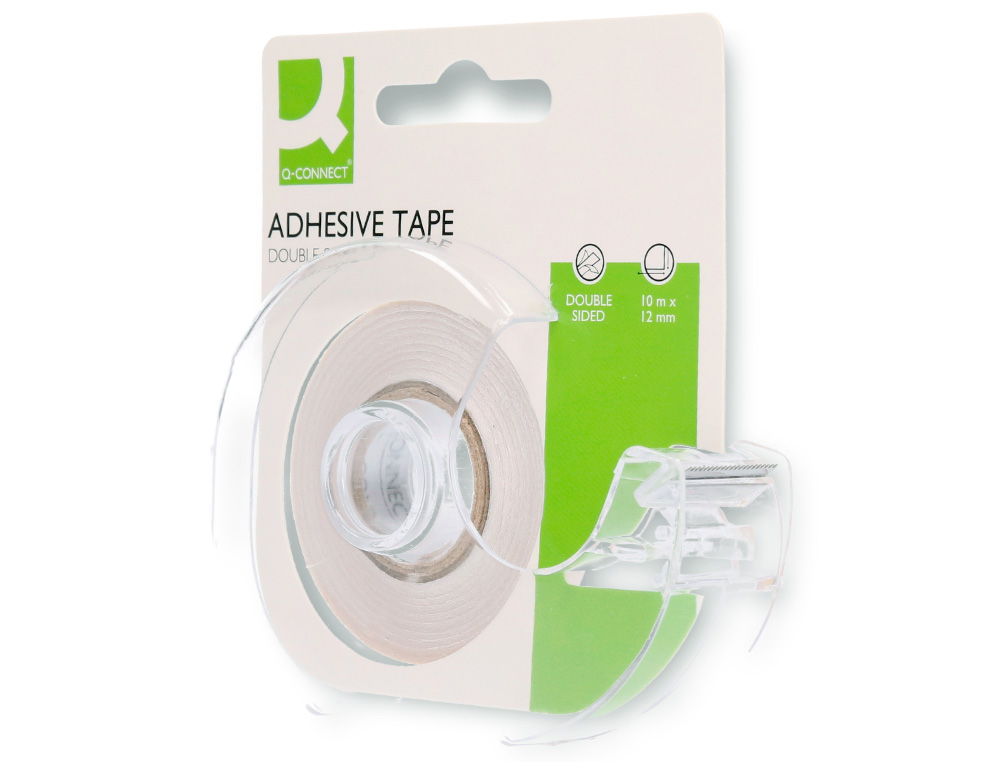 RUBAN ADHÉSIF Q-CONNECT DOUBLE FACE 10MX12MM AVEC DÉVIDOIR