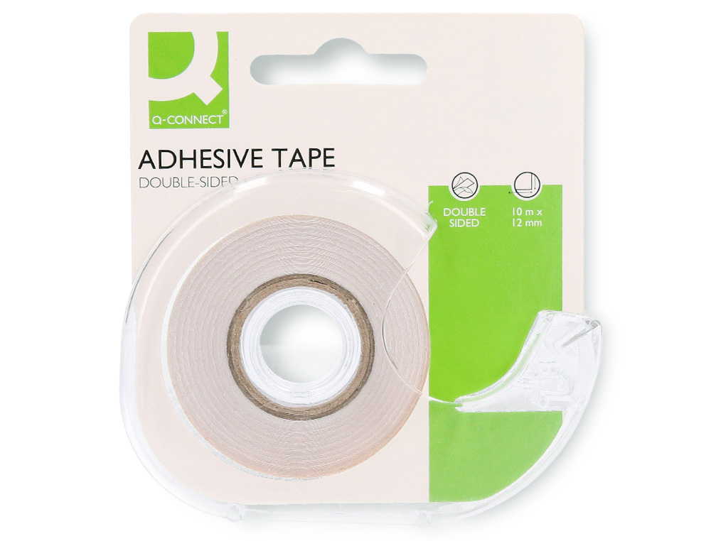 RUBAN ADHÉSIF Q-CONNECT DOUBLE FACE 10MX12MM AVEC DÉVIDOIR