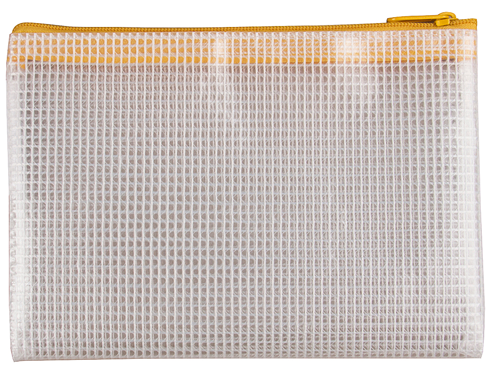POCHETTE Q-CONNECT PORTE-DOCUMENTS PVC A6 OUVERTURE SUPRIEURE AVEC FERMETURE CLAIR COLORIS JAUNE