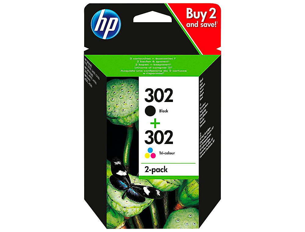 CARTOUCHE HP 302 DESKJET 11XX/21XX/36XX ENVY 45XX/OFFICEJET 38XX/46XX/52XX PACK MULTICOLORE ET NOIR 670P