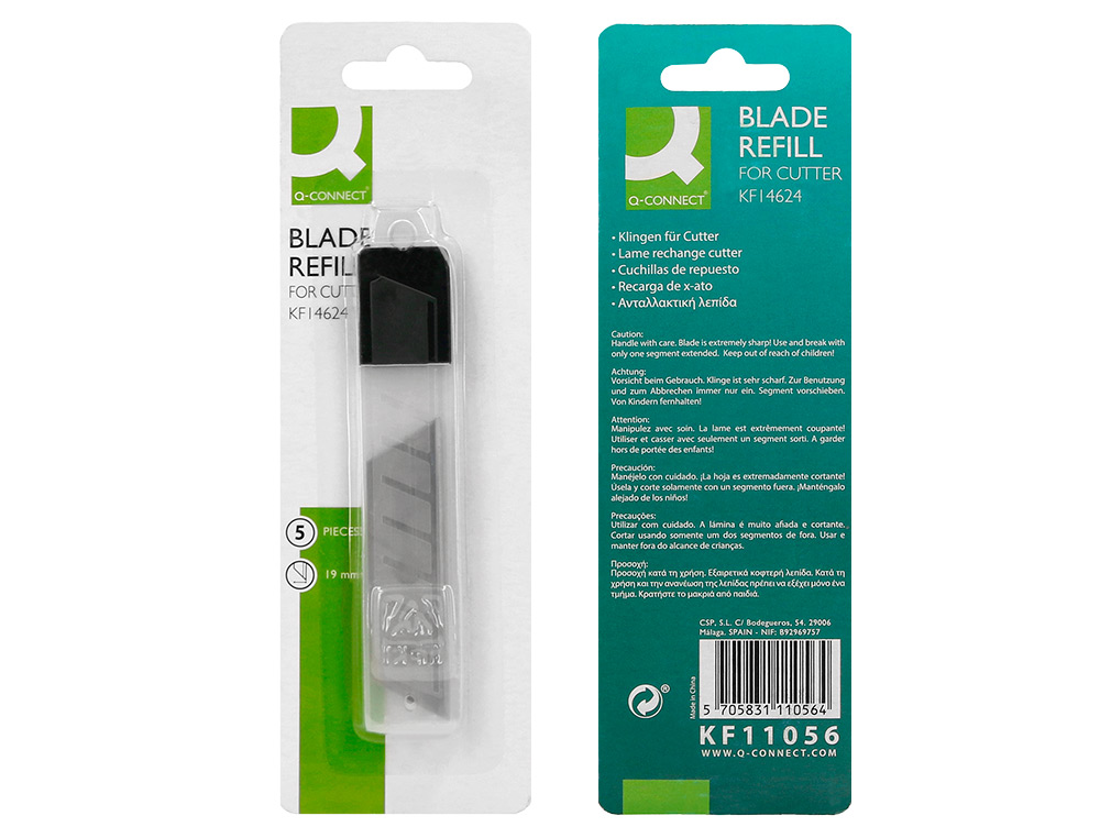 LAMES Q-CONNECT POUR CUTTER KF14624 BLISTER 5 UNITES
