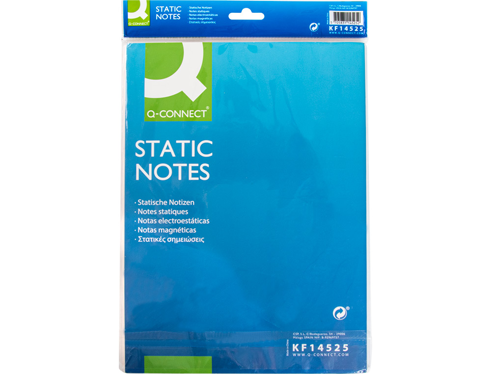 BLOC NOTES Q-CONNECT QUICK NOTES 210x297M 100F ELECTRO   STATIQUES REPOSITIONABLES     COLORIS NEON
