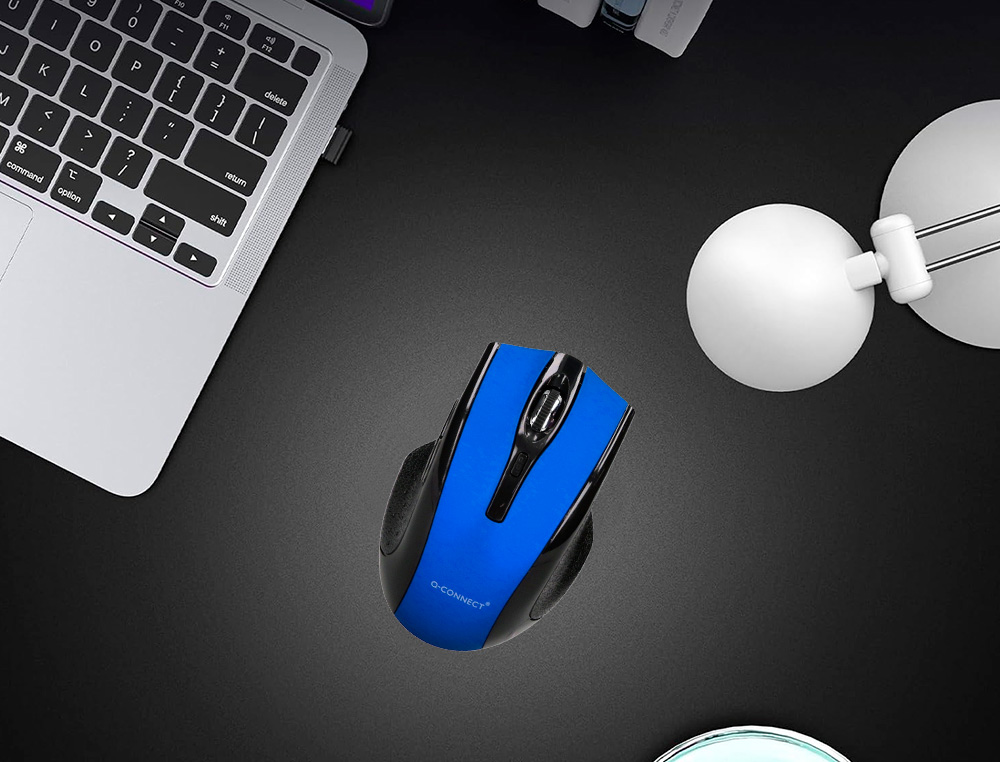 SOURIS Q-CONNECT SANS FIL OPTIQUE 1000DPI RECEPTEUR USB 2,4GHZ COLORIS BLEU
