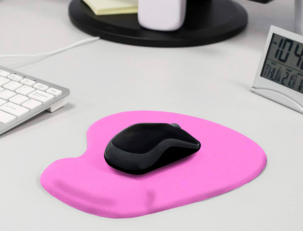 TAPIS SOURIS Q-CONNECT REPOSE-POIGNET MOUSSE AUGMENTE CONFORT FACILEMENT NETTOYABLE COLORIS ROSE
