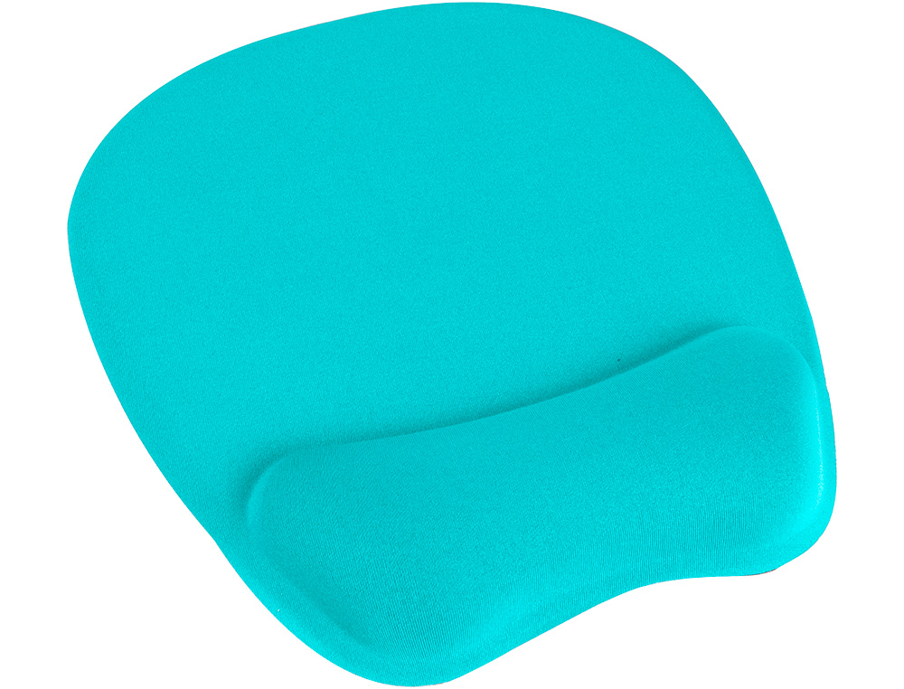 TAPIS SOURIS Q-CONNECT REPOSE-POIGNET ERGONOMIQUE MOUSSE GRAND CONFORT FACILEMENT NETTOYABLE COLORIS TURQUOISE