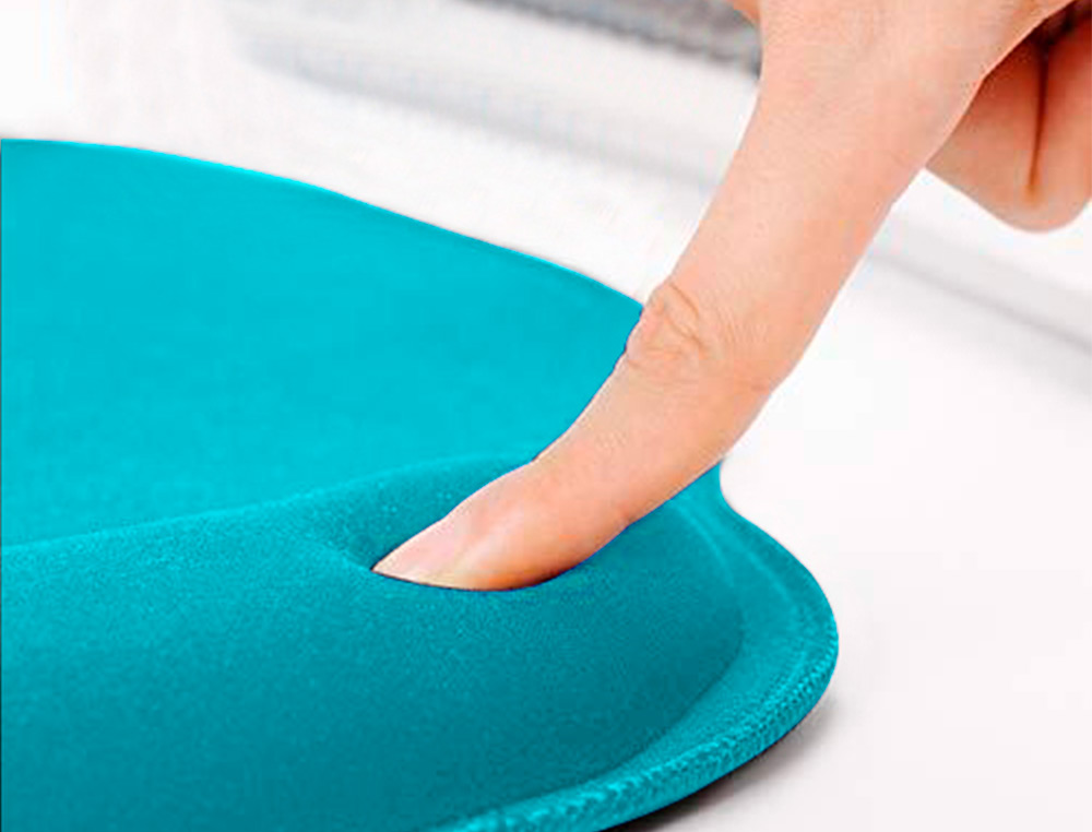 TAPIS SOURIS Q-CONNECT REPOSE-POIGNET ERGONOMIQUE MOUSSE GRAND CONFORT FACILEMENT NETTOYABLE COLORIS TURQUOISE