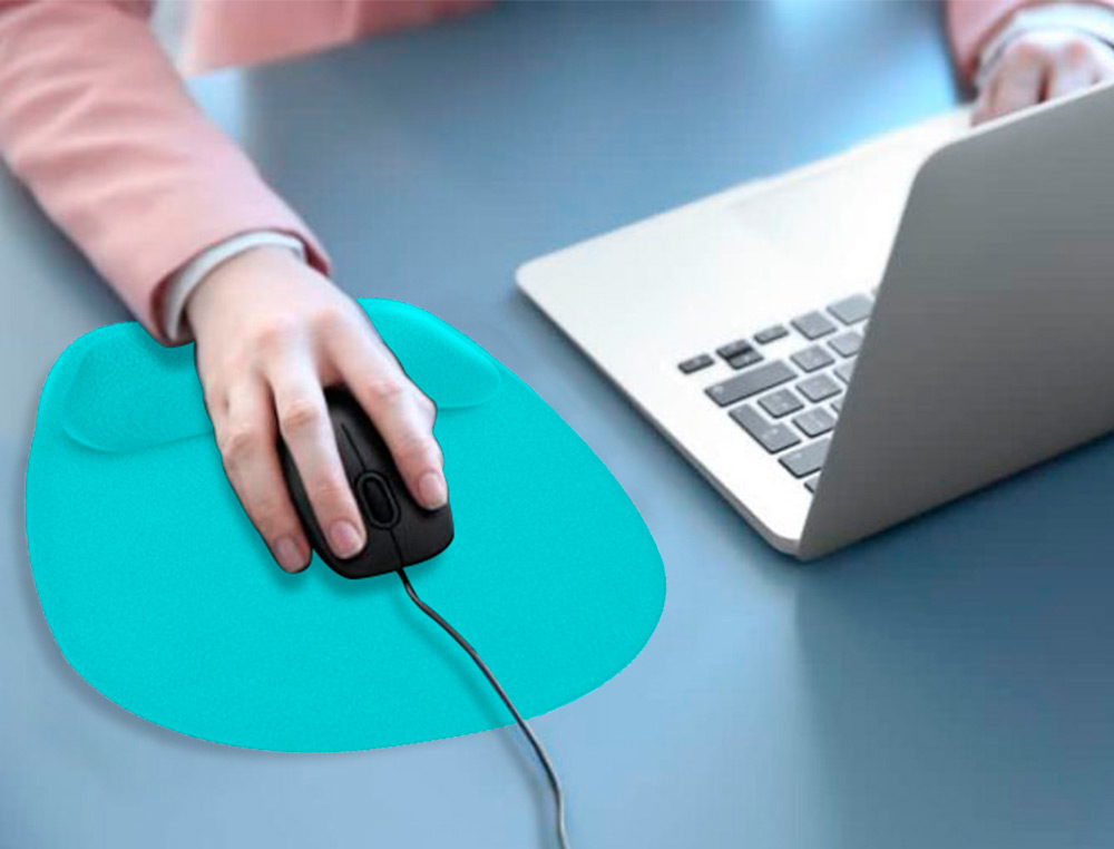 TAPIS SOURIS Q-CONNECT REPOSE-POIGNET ERGONOMIQUE MOUSSE GRAND CONFORT FACILEMENT NETTOYABLE COLORIS TURQUOISE