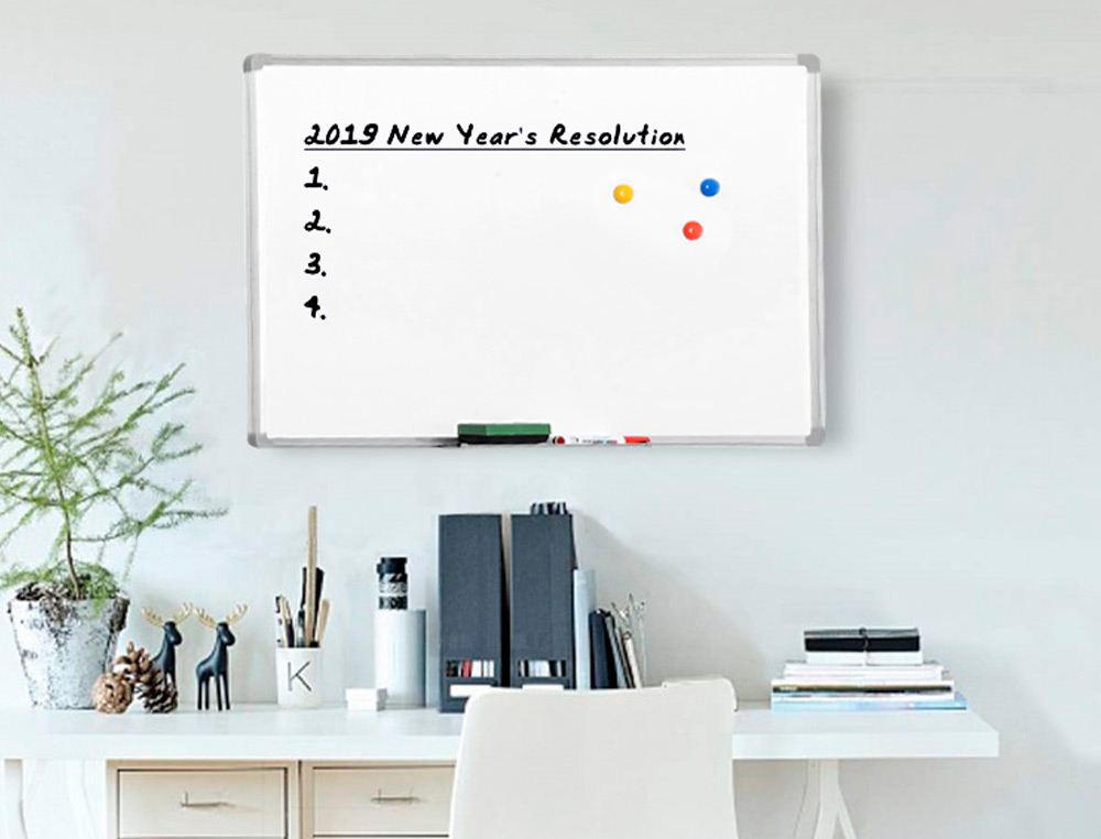 TABLEAU Q-CONNECT LAQUE MAGNETIQUE CADRE ALUMINIUM IDEAL COLLEGES BUREAUX INCLUS ACCESSOIRES FIXATION MUR