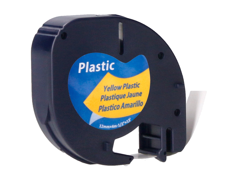 RUBAN TITREUSE Q-CONNECT 12MM X 4 MT NOIR-JAUNE LETRATAG 091202