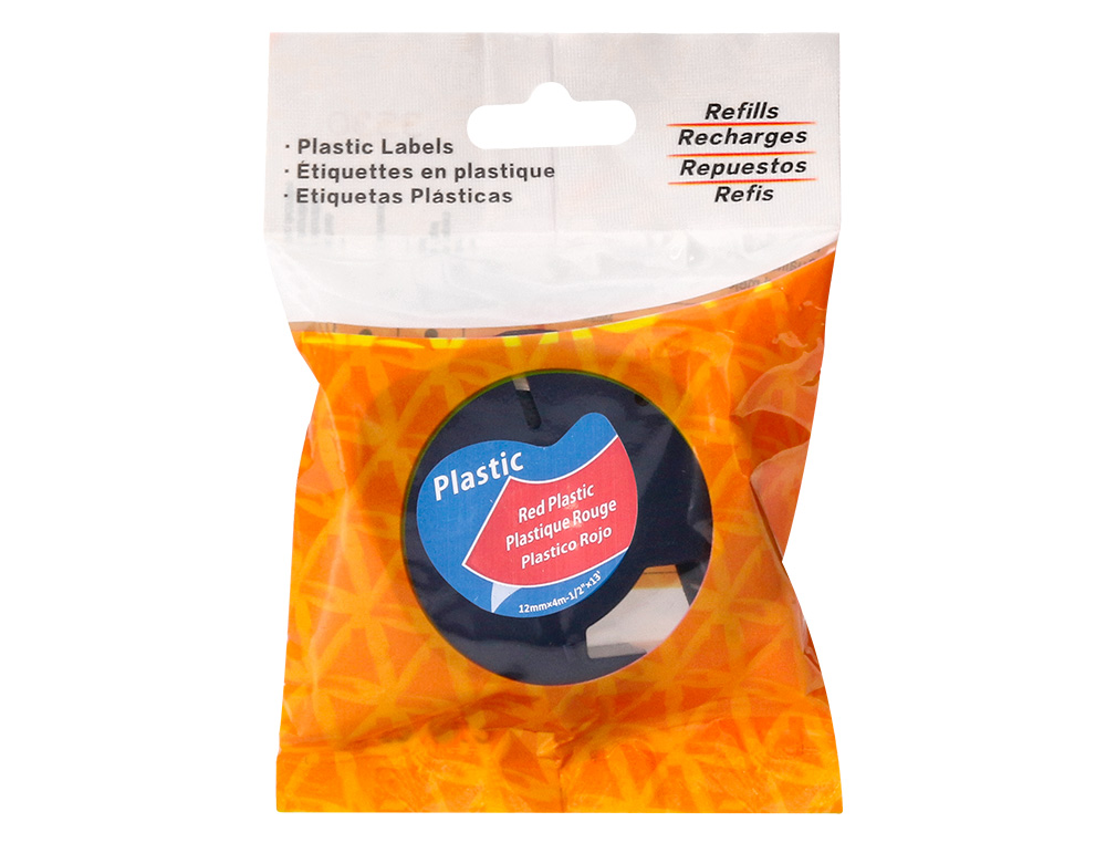 RUBAN TITREUSE Q-CONNECT 12MM X 4 MT NOIR-ROUGE LETRATAG 091203
