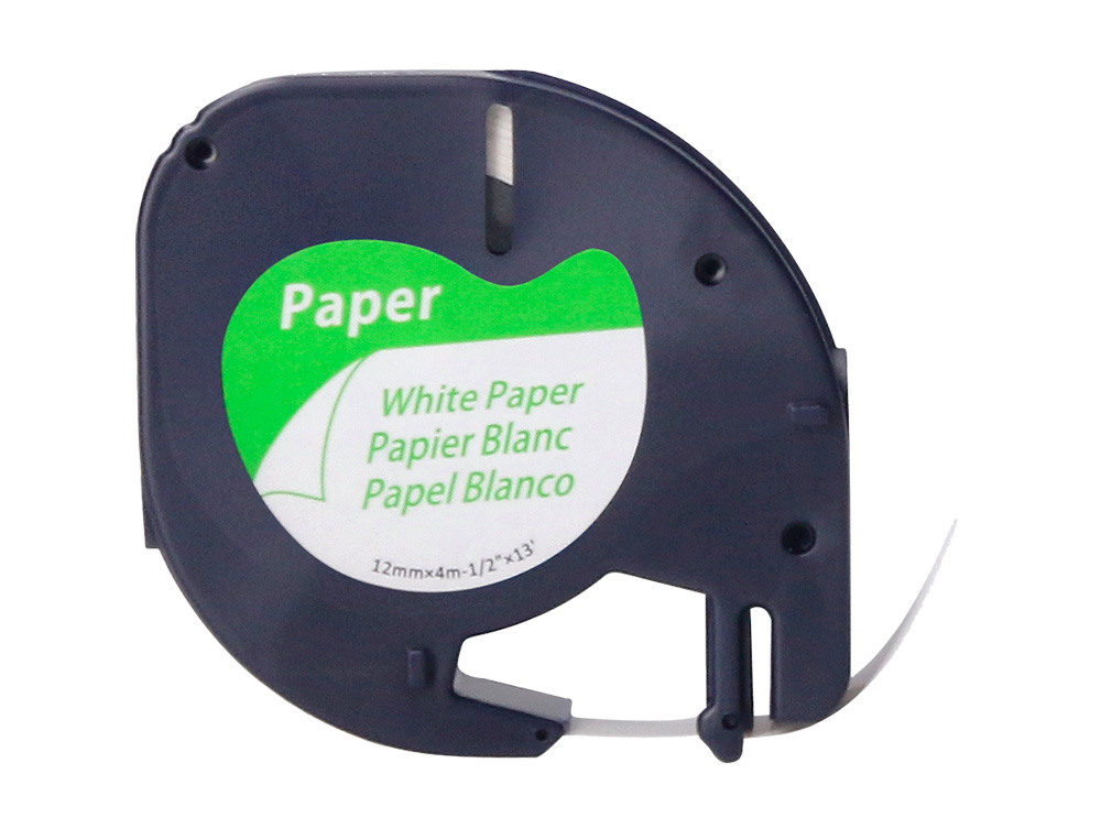 RUBAN TITREUSE Q-CONNECT 12MM X 4 MT NOIR-BLANC SUPPORT     PAPIER LETRATAG 091200