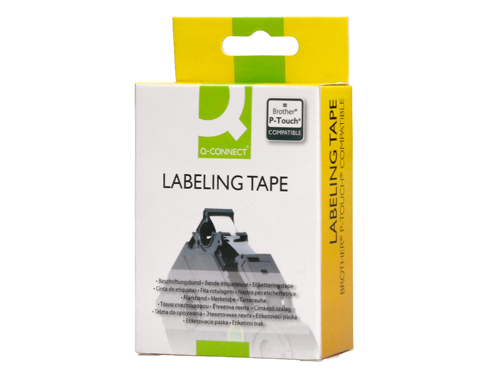 RUBAN TITREUSE Q-CONNECT TZE-131 BLANC-NOIR 12 MM X 8 MT OZE-131