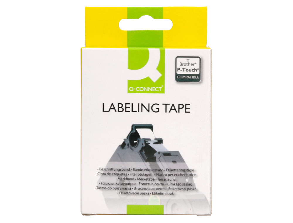 RUBAN TITREUSE Q-CONNECT TZE-131 BLANC-NOIR 12 MM X 8 MT OZE-131