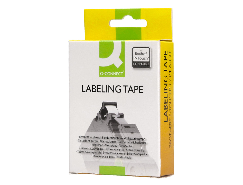 RUBAN TITREUSE Q-CONNECT TZE-221 BLANC-NOIR 9 MM X 8 MT OZE-221