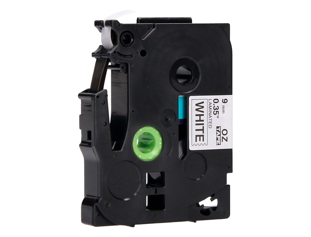 RUBAN TITREUSE Q-CONNECT TZE-221 BLANC-NOIR 9 MM X 8 MT OZE-221
