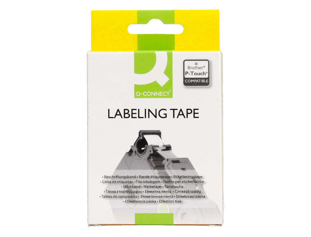 RUBAN TITREUSE Q-CONNECT TZE-221 BLANC-NOIR 9 MM X 8 MT OZE-221
