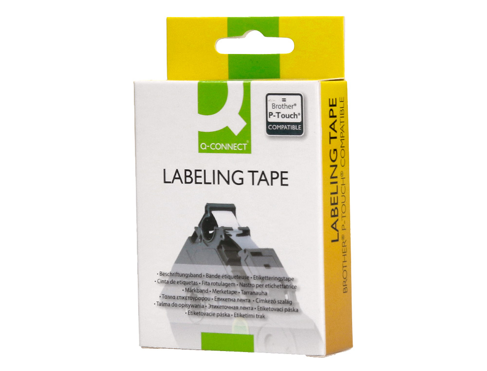 RUBAN TITREUSE Q-CONNECT TZE-231 BLANC-NOIR 12 MM X 8 MT OZE-231