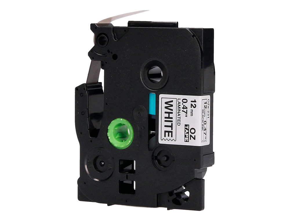 RUBAN TITREUSE Q-CONNECT TZE-231 BLANC-NOIR 12 MM X 8 MT OZE-231