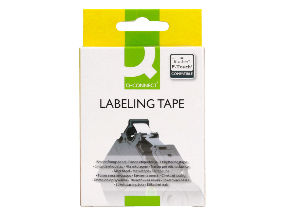 RUBAN TITREUSE Q-CONNECT TZE-231 BLANC-NOIR 12 MM X 8 MT OZE-231