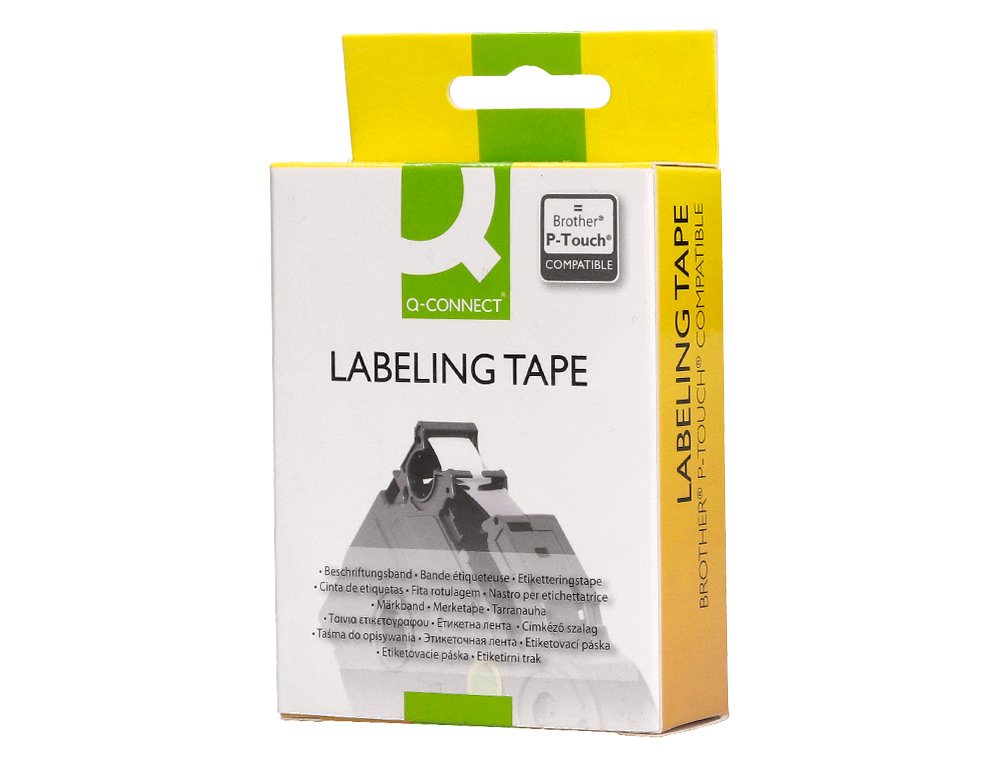RUBAN TITREUSE Q-CONNECT TZE-241 BLANC-NOIR 18 MM X 8 MT OZE-241
