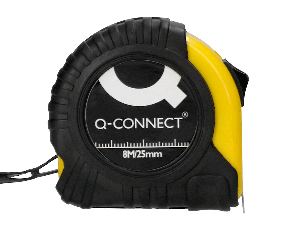 METRE ENROULEUR Q-CONNECT CAOUTCHOUC FREIN MATERIEL ANTICHOC LARGEUR 25MM LONGUEUR 8M