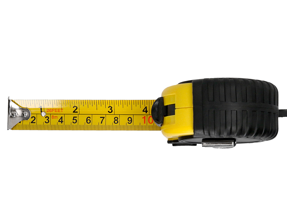 METRE ENROULEUR Q-CONNECT CAOUTCHOUC FREIN MATERIEL ANTICHOC LARGEUR 25MM LONGUEUR 8M