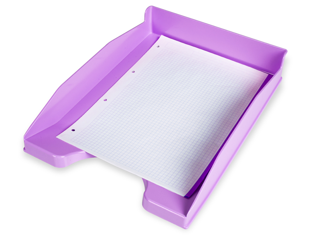 CORBEILLE A COURRIER Q-CONNECTPOLYPROPYLENE DOCUMENTS A4+ 240X320MM EMPILABLE 350X255X65MM LAVANDE OPAQUE