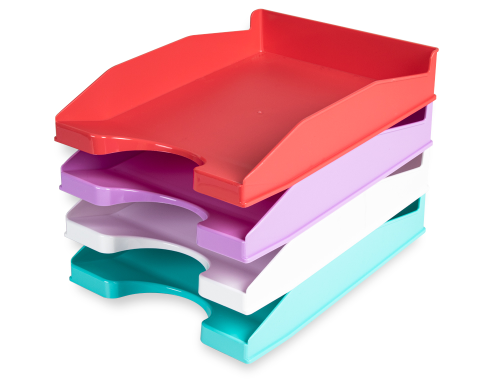 CORBEILLE A COURRIER Q-CONNECTPOLYPROPYLENE DOCUMENTS A4+ 240X320MM EMPILABLE 350X255X65MM LAVANDE OPAQUE