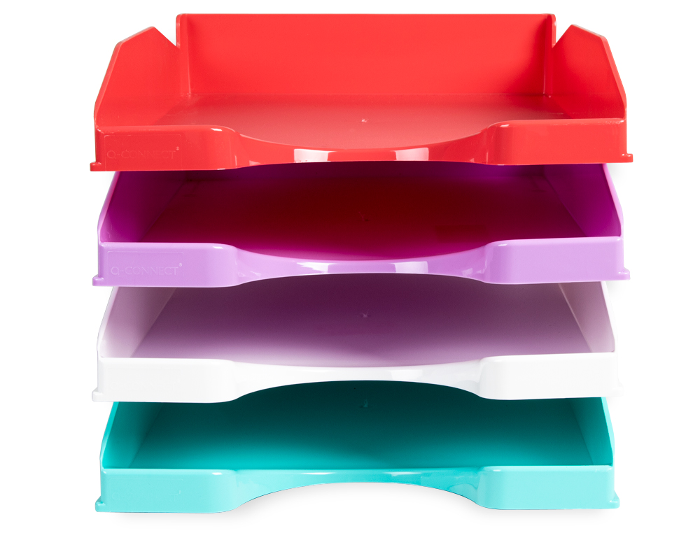 CORBEILLE A COURRIER Q-CONNECTPOLYPROPYLENE DOCUMENTS A4+ 240X320MM EMPILABLE 350X255X65MM LAVANDE OPAQUE