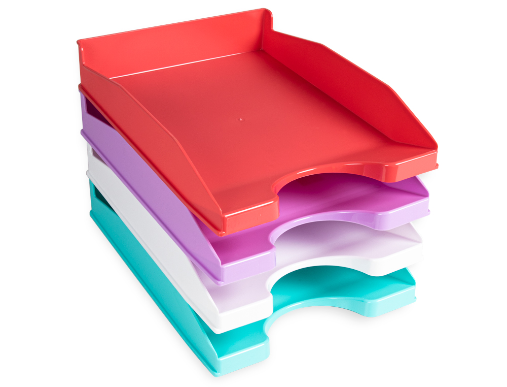 CORBEILLE A COURRIER Q-CONNECTPOLYPROPYLENE DOCUMENTS A4+ 240X320MM EMPILABLE 350X255X65MM LAVANDE OPAQUE